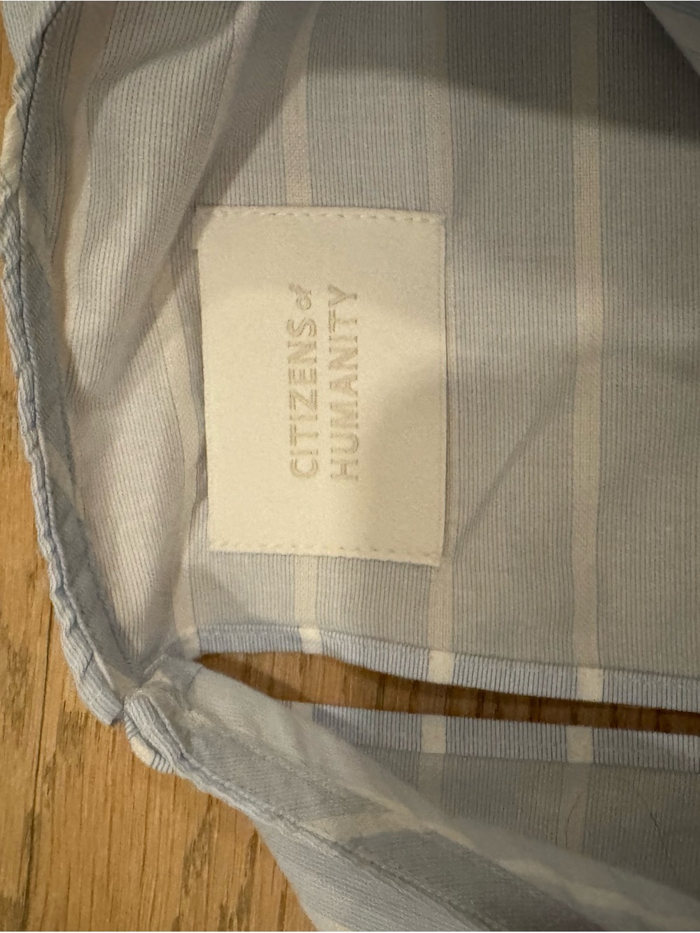 Citizens Of Humanity Light Blue and White Striped Shirt - Picture 2 of 3